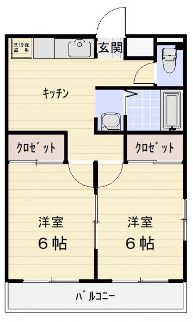 エルモカ(2DK/3階)の間取り写真