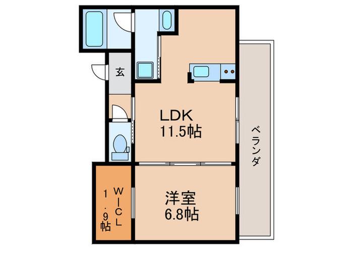 ボヌール(1LDK/5階)の間取り写真