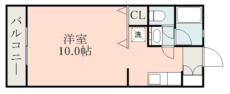ペガサスII(1K/3階)の間取り写真
