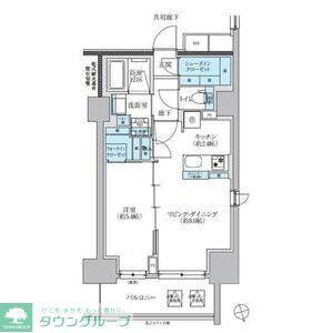 TENAS池下(1LDK/7階)の間取り写真