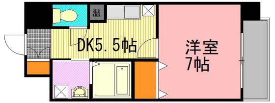 玉川ビル(1DK/4階)の間取り写真