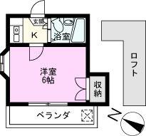 パセットワン春日部IIカフェラテ(1K/2階)の間取り写真