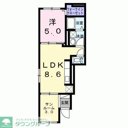 メゾン ド ベル(1LDK/1階)の間取り写真