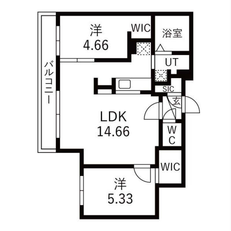 GA-N3W30 MS(2LDK/3階)の間取り写真