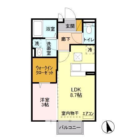エクセルエーデルハイム(1LDK/1階)の間取り写真