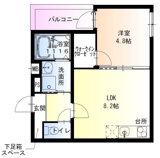 フジパレス南海貝塚駅西II番館(1LDK/3階)の間取り写真