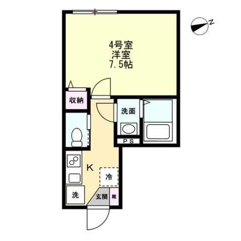 六浦5丁目IIアパート(1K/1階)の間取り写真