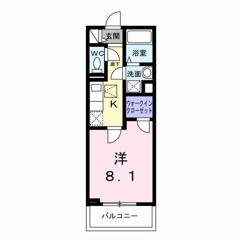 ヒカルサ神戸王塚台II(1K/1階)の間取り写真