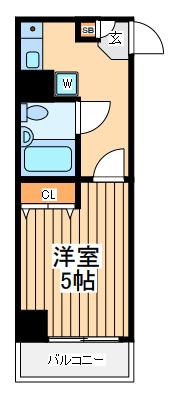 クリオ菊名参番館(1K/2階)の間取り写真