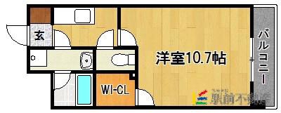 ミュゼドゥエトワール(1K/1階)の間取り写真