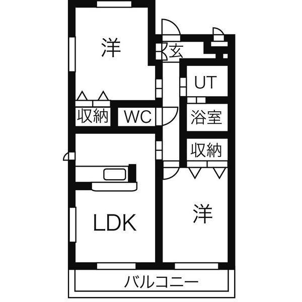 FERIO CASA(2LDK/1階)の間取り写真