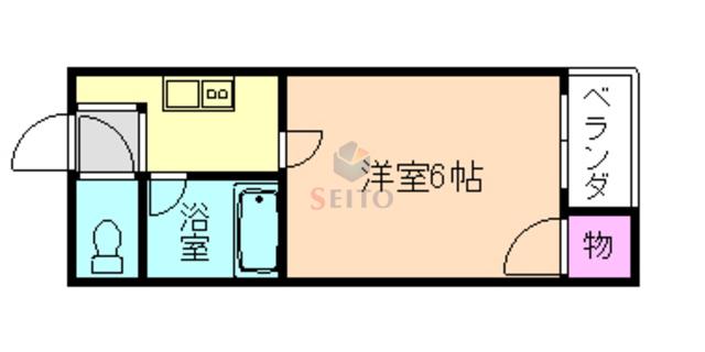 リアライズ服部旧カインドネス服部(1K/4階)の間取り写真