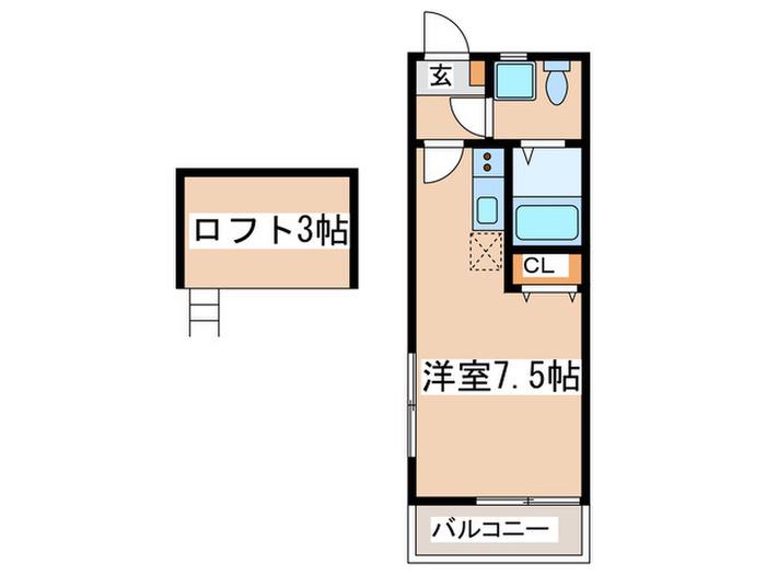 玉学LAZO(ワンルーム/1階)の間取り写真