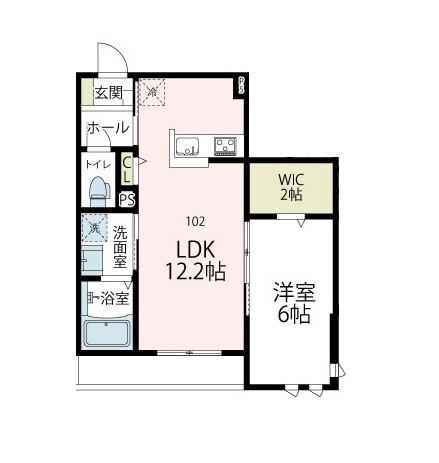 ブルーム武蔵中原(1LDK/1階)の間取り写真