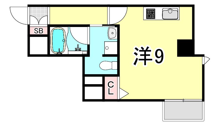 SOLCEREJEIRA西宮(ワンルーム/3階)の間取り写真