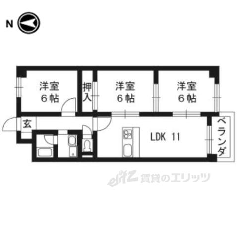 エルフィン井上(3LDK/3階)の間取り写真