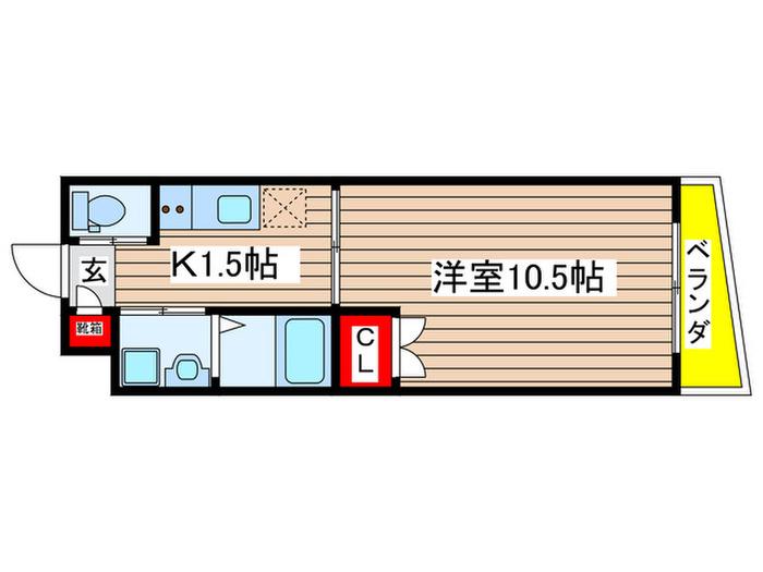 MTマンション(1K/2階)の間取り写真