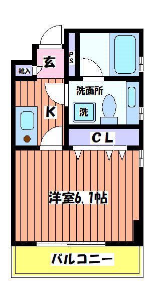 テラスファイブ(1K/3階)の間取り写真