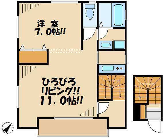 MS GARDEN D棟(1LDK/2階)の間取り写真