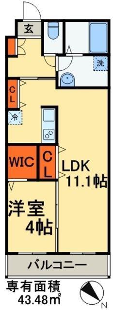 エリザベス(1LDK/1階)の間取り写真