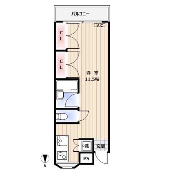 VERT新中野(ワンルーム/1階)の間取り写真