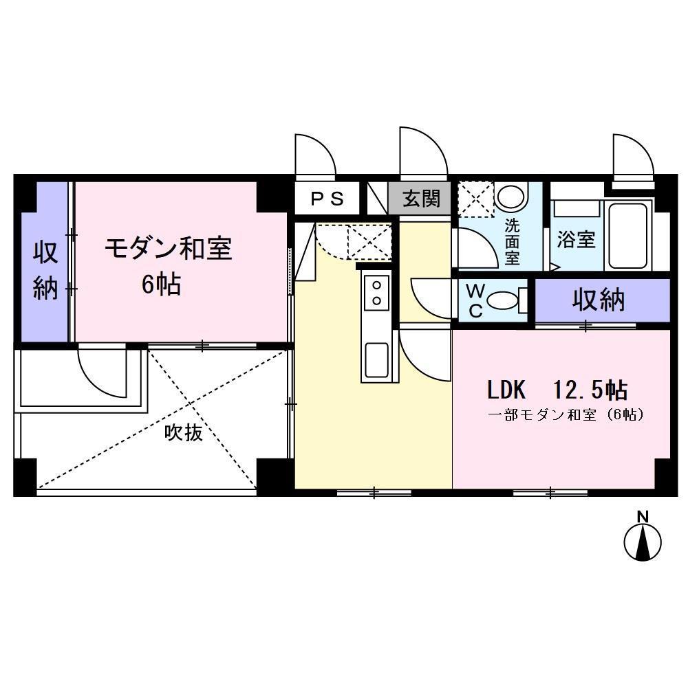 メゾン定禅寺(1LDK/4階)の間取り写真
