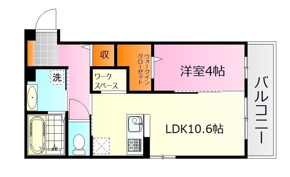 ティアレ(1LDK/3階)の間取り写真