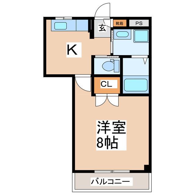 α-TIME(1K/2階)の間取り写真
