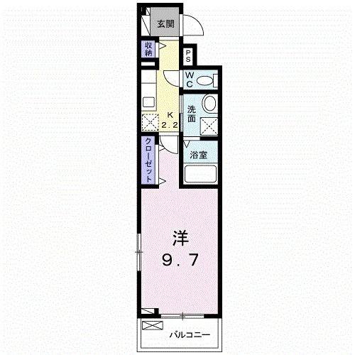 グランドールIII(1K/3階)の間取り写真