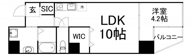G-STYLE天満橋(1LDK/11階)の間取り写真