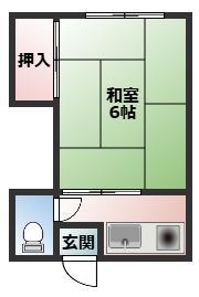 過足荘(1K/2階)の間取り写真