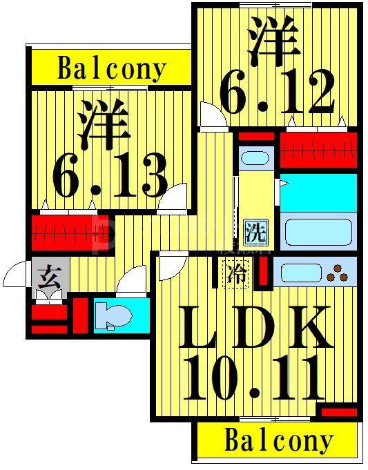 ル シエル(2LDK/2階)の間取り写真