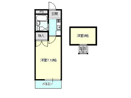 パークヒルズ(1K/2階)の間取り写真