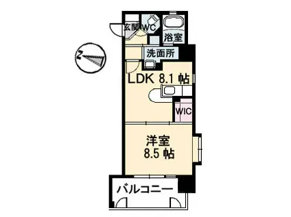フラットリア御船(1LDK/2階)の間取り写真