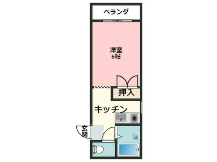 キャロットハウス(1K/2階)の間取り写真