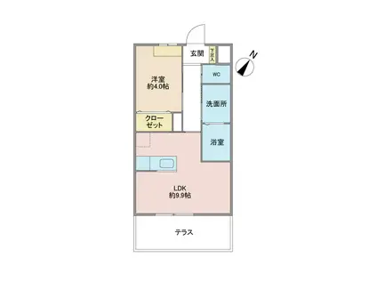 プレアデス(1LDK/1階)の間取り写真