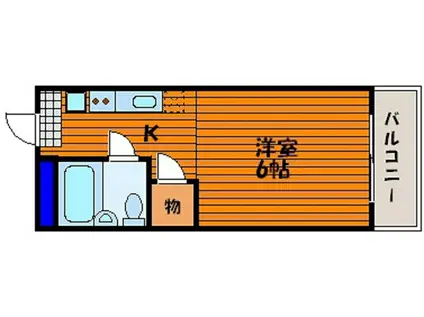 ウェーブレジデンス津島(1K/1階)の間取り写真