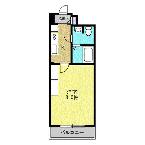 トモミハイム曙(1K/3階)の間取り写真