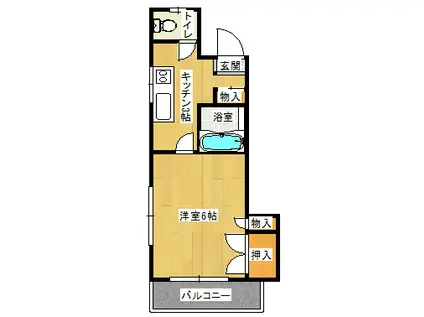 コスタ清武(1K/4階)の間取り写真