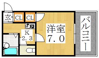 IM西今川(1K/4階)の間取り写真