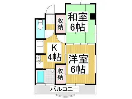 コーポシモヤマ(2K/3階)の間取り写真