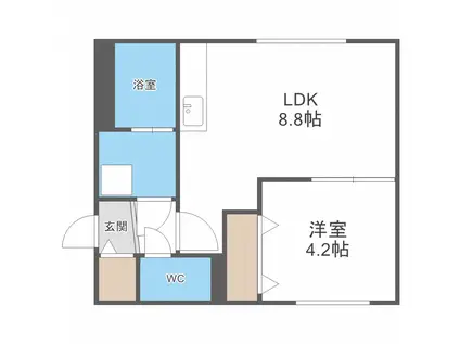 アステル24(1LDK/1階)の間取り写真
