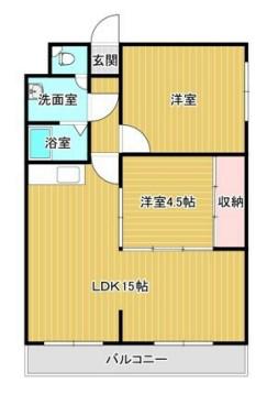 エルコンフォール(2LDK/3階)の間取り写真