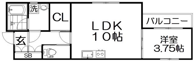 クレドールK(1LDK/1階)の間取り写真