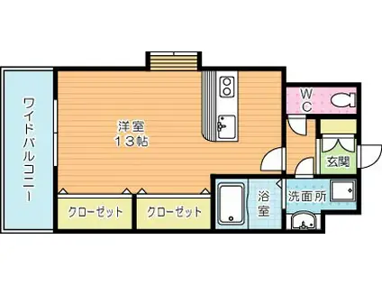 ウィークス・ステラ(ワンルーム/6階)の間取り写真