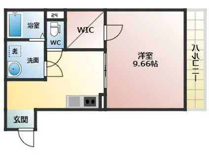 HEIGHTS DVG(1DK/1階)の間取り写真