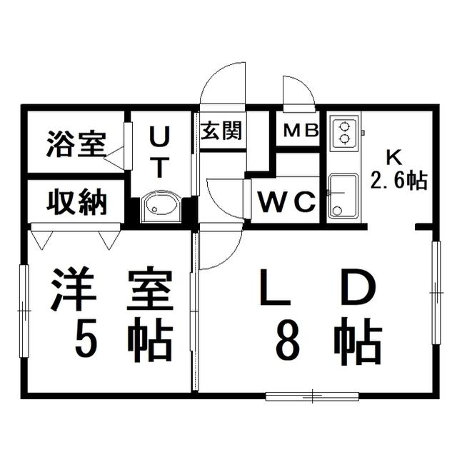 PERAZZI若竹(1LDK/4階)の間取り写真