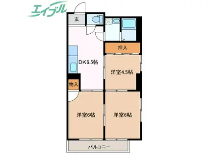 日永久志本ビル(3DK/3階)の間取り写真