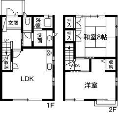 コーポプルータス(2LDK/1階)の間取り写真