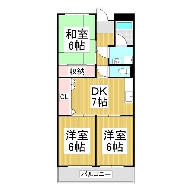LIMPIA明金(3DK/2階)の間取り写真